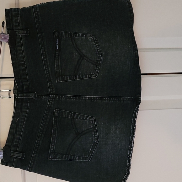 Tattoo Dark Blue Stretch Denim Mini Skirt 5 - Picture 4 of 6